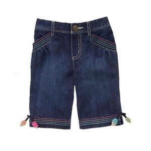 NEW Gymboree girls 6-12 9M jeans denim crop capri pants pink aqua popsicle party